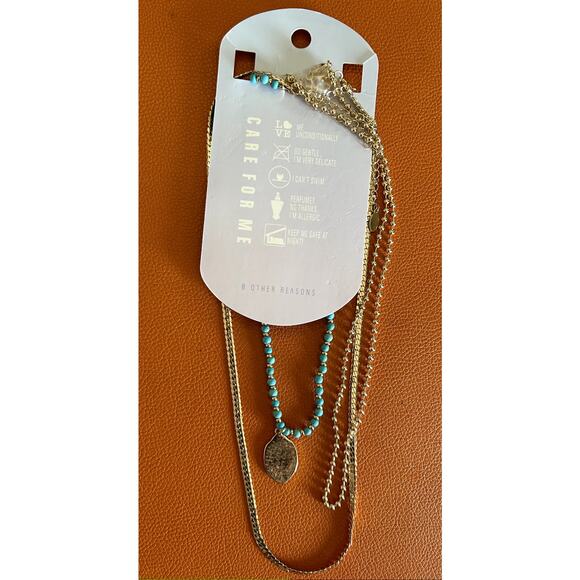 8 Other Reasons Gender Fluid Hail Mary Turquoise Layer Necklace - Picture 3 of 3